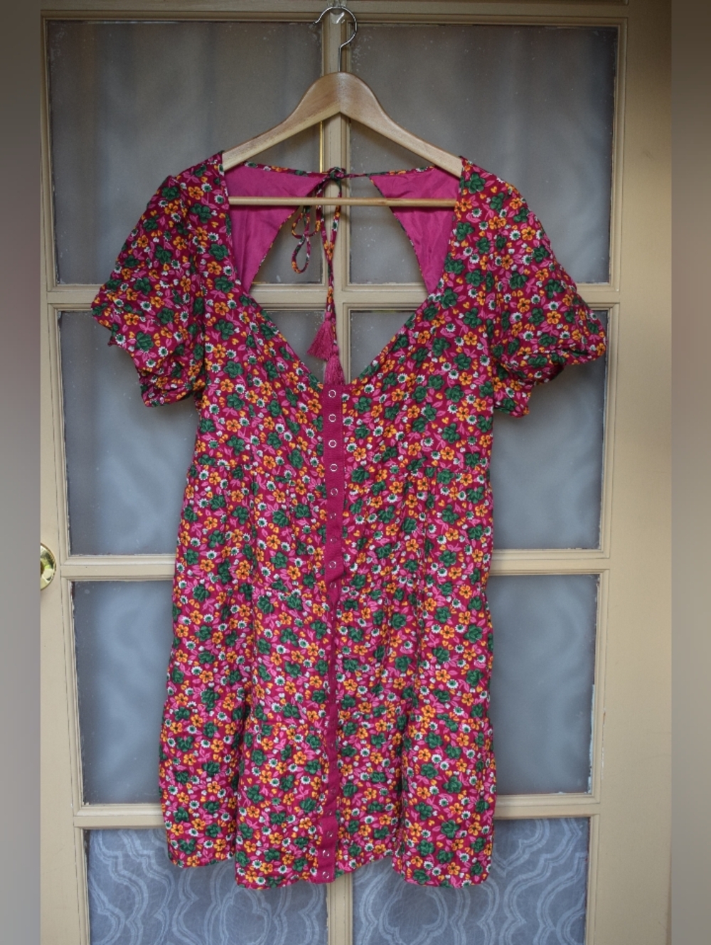 NWT Betsey Johnson Pink Floral Mini Dress, Size XL - Picture 2 of 8